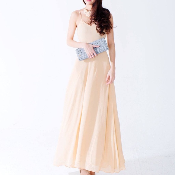 Ribbon Stage Dresses & Skirts - Flowy Powder Pink Maxi Dress